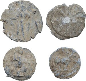 obverse: Leads from Ancient World.. Lot of four (4) PB Tesserae of the Roman World