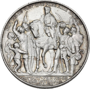 reverse: Germany.  Wilhelm II (1888-1918).. AR 2 Mark, Berlin mint, 1913A.  Commemorative issue for the 100 year anniversary of the Battle of Leipzig 1813