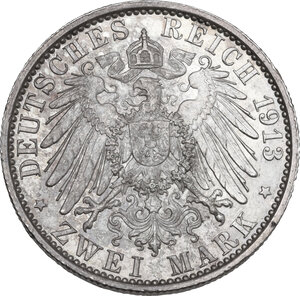 reverse: Germany.  Wilhelm II (1888-1918).. AR 3 Mark, Berlin mint, 1913A