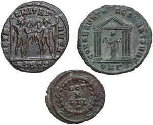 reverse: Lot of three (3) bronze coins of Maxentius