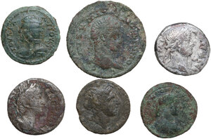 obverse: Roman province.. Lot of six (6) unclassified bronze Roman Provincial coins