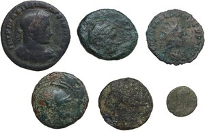 obverse: Ancient World.. Miscellanea. Lot of six (6) bronze coins from the Greek World to the Late Roman Empire