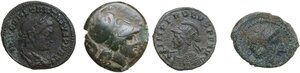 obverse: Miscellanea.. Lot of four (4) unclassified bronze coins from the Greek World to The Roman Empire