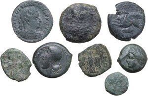 obverse: Miscellanea. Lot of eight (8) unclassified AE coins from the Punic Sicily to the Reinassance