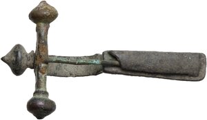 reverse: AMAZING CROSSBOW FIBULA  Roman period, c. 3rd century AD.  Roman bronze 