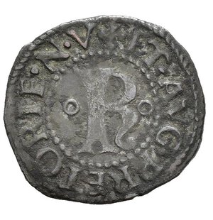 reverse: Savoia. Carlo II (1504-1553). Forte o Patacco IV tipo. D/scudo sabaudo tra tre anellini. R/grande K tra due anellini. Mi (1,12 g). MIR 425. R4. qBB