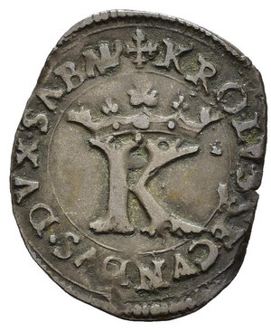 obverse: Savoia. Carlo II (1504-1553). Quarto (XIV tipo) senza data. Mi (1,34 g). Grande K coronata - Croce di 4 nodi con rosa centrale, accantonsta dalla scritta FERT. MIR 420. NC. BB