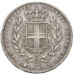 reverse: REGNO DI SARDEGNA. Carlo Alberto (1831-1849).  5 lire 1837 Torino. Gig. 66. RR. BB