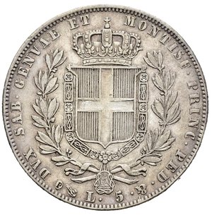 reverse: REGNO DI SARDEGNA. Carlo Alberto (1831-1849).  5 lire 1840 Genova. Gig. 71. BB