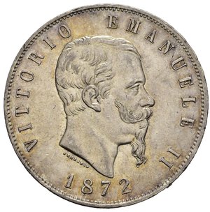 obverse: Regno d Italia. Vittorio Emanuele II (1861-1878). 5 lire 1872 M. Milano. Ag. Gig. 44. SPL+