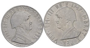 obverse: Regno d Italia. Vittorio Emanuele III (1900-1943). Albania. Lotto di 2 monete: 1 lek 1939 magnetica; 2 lek 1939 antimagnetica. Ni. SPL