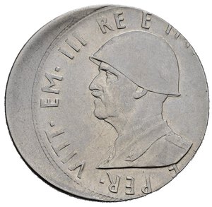 Errori di Conio. Regno d Italia. Vittorio Emanuele III (1900-1943). Albania. 2 Lek 1939 magnetica. Conio decentrato. SPL