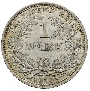 reverse: GERMANIA. 1 Mark 1912 D. Ag. KM#14. FDC