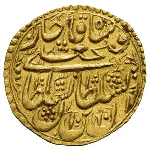 obverse: Qajars, Fath Ali Shah (1797-1834). Toman. Tabriz. Au (4,46 g). Lievi ondulazioni del tondello. qSPL. Ex asta Antivm 19 lotto 117, venduto ma non pagato