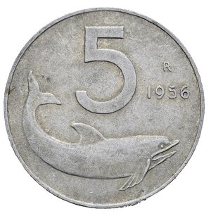 reverse: ITALIA. Repubblica Italiana. 5 lire 1956 