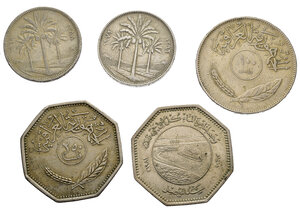 reverse: Monete del mondo. Iraq. Lotto di 5 monete da catalogare