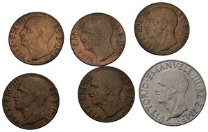 obverse: Regno d Italia. Lotto di 6 monete di cui 1 lira 1941 e 5 pezzi da 10 centesimi 1943 in alta conservazione.