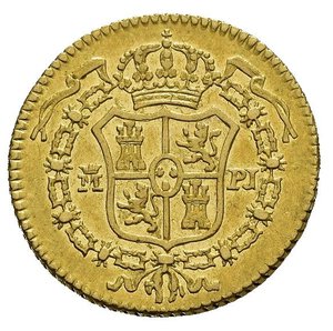 reverse: SPAGNA. Carlos III (1759-1788). Madrid. 1/2 Escudo1773 PJ. Au (1,77 g). SPL+