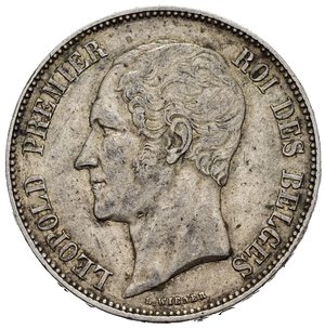 obverse: BELGIO. Leopoldo I (1831-1865). 5 Francs 1852. Ag. KM#17. BB+