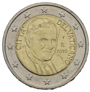 obverse: VATICANO. Monetazione in Euro. Benedetto XVI. 2 Euro 2010. qFDC