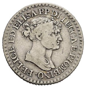obverse: FIRENZE. Principato di Lucca e Piombino. Elisa Bonaparte e Felice Baciocchi (1805-1814). 1 Franco 1807. Ag. Gig. 9. NC. qBB