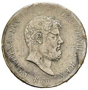 obverse: NAPOLI. Ferdinando II di Borbone (1830-1859). Falso d epoca della piastra da 120 grana 1856. AE argentato (22,66 g). BB