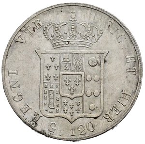 reverse: NAPOLI. Ferdinando II di Borbone (1830-1859). Piastra da 120 grana 1856. Ag. Magliocca 566. SPL+