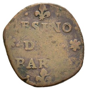reverse: PARMA. Ranuccio II Farnese (1646-1694). Sesino. Cu. MIR 1046. qBB