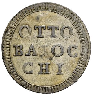 reverse: ROMA. Stato Pontificio. Pio VI (1775-1799). Muraiola da 8 baiocchi 1793. Mi (5,10 g). Munt.85. qSPL