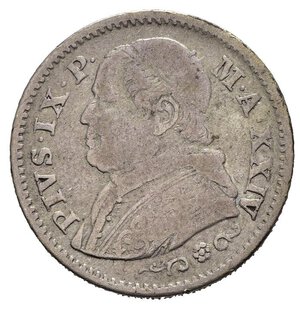 obverse: ROMA. Stato Pontificio. Pio IX (1846-1870). 10 Soldi 1869 XXIV. Gig. 311. MB
