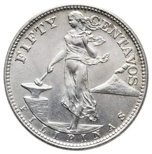 obverse: FILIPPINE - 50 Centavos argento 1944 FDC QFDC