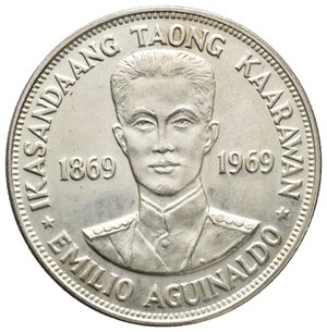 obverse: FILIPPINE - 1 Peso argento AGUINALDO 1969