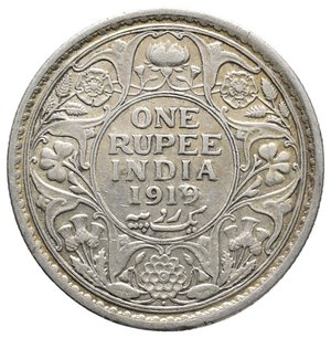 obverse: INDIA - George V - 1 Rupia argento 1919