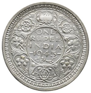 obverse: INDIA - George VI - 1 Rupia argento 1945