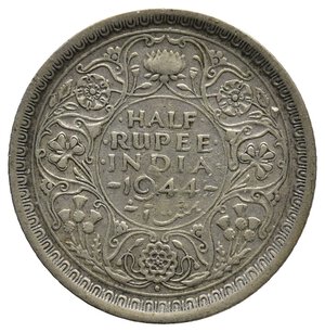 obverse: INDIA - George VI - 1/2  Rupia argento 1944