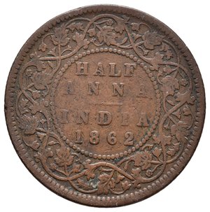 obverse: INDIA - Victoria Queen - Half Anna 1862