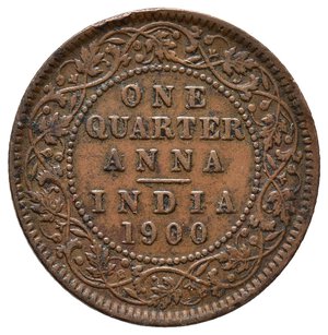 obverse: INDIA - Victoria Queen - Quarter Anna 1900