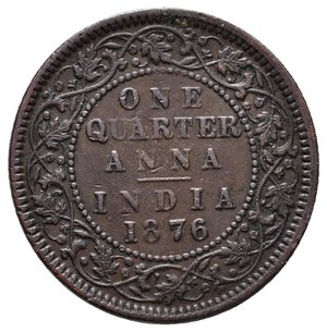 obverse: INDIA - Victoria Queen - Quarter Anna 1876