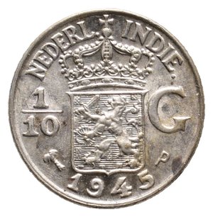 obverse: INDIE OLANDESI - 1/10 Gulden argento 1945 P