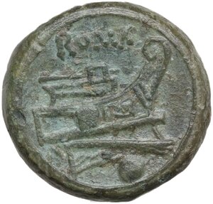 reverse: Anonymous post-semilibral series.. AE Uncia, c. 215-212 BC, Rome mint