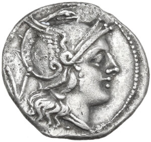 obverse: Anonymous. AR Quinarius, uncertain Samnite mint, 214 BC