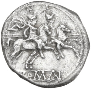 reverse: Anonymous. AR Quinarius, uncertain Samnite mint, 214 BC