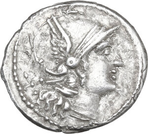 obverse: Anonymous. AR Denarius, uncertain Spanish mint, 209 BC