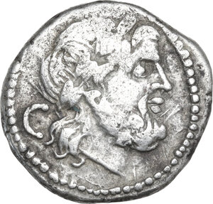 obverse: C/M series. AR Victoriatus, uncertain South Italy mint, 214 BC