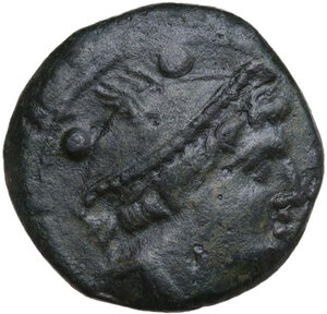 obverse: Anonymous, Corn-ear series.. AE Sextans, mint in Sicily, c. 211-210 BC