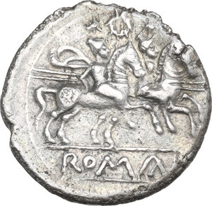 reverse: Wreath series. Denarius, uncertain Spanish mint (Tarraco?), 209 BC.