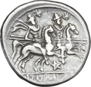 reverse: Pentagram (second) series. AR Denarius, uncertain Spanish mint (Cartagena?), 203 BC