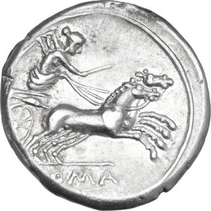 reverse: Anonymous. Denarius, 157-156 BC.