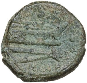 reverse: Cluvius Saxula. AE Quardans, 169-158 BC