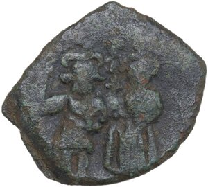 obverse: Heraclius (610-641).. AE Follis. Arab Byzantine war issue. Military mint in Palestine, likely Neapolis (Nablus), RY [...] (25=634/35 AD)